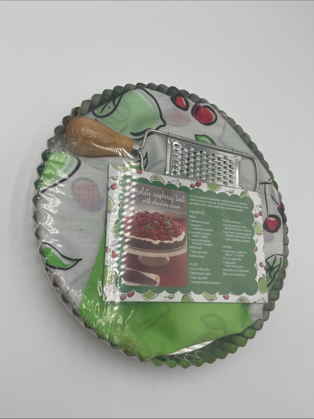 Cooking Light Chocolate Rasberry Tart Tin, Grater and Apron